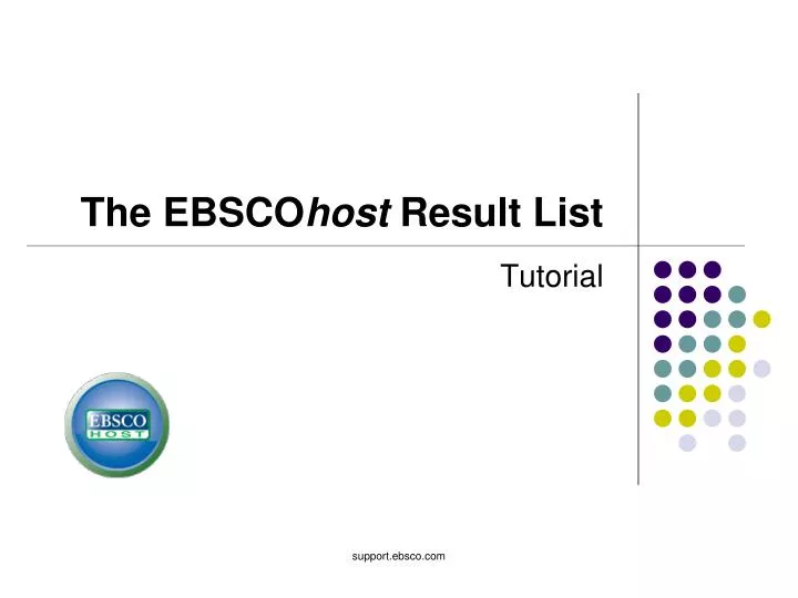 the ebsco host result list