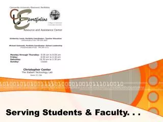 Serving Students &amp; Faculty. . .