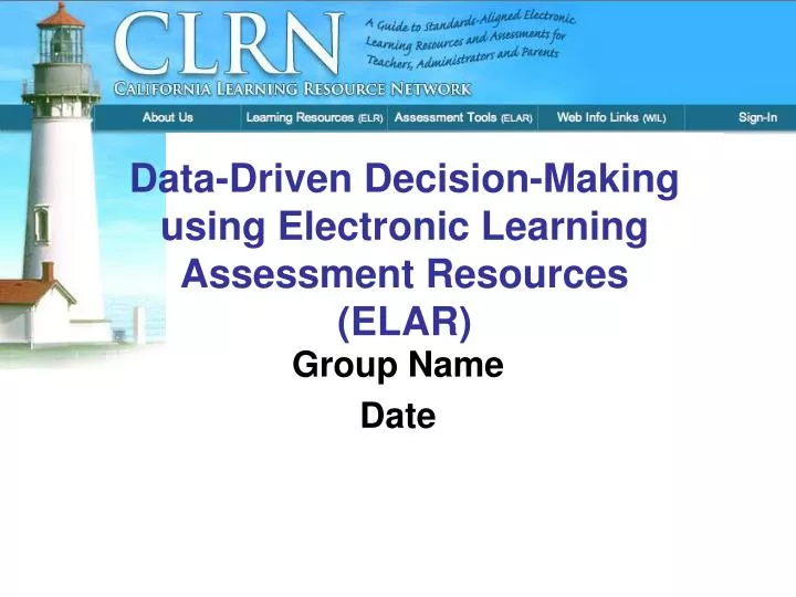 data driven decision making using electronic learning assessment resources elar