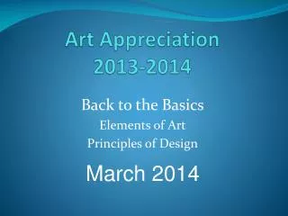 Art Appreciation 2013-2014