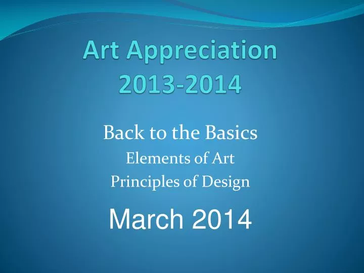 art appreciation 2013 2014