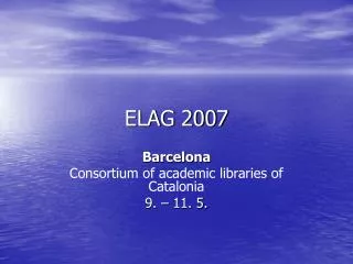 ELAG 2007