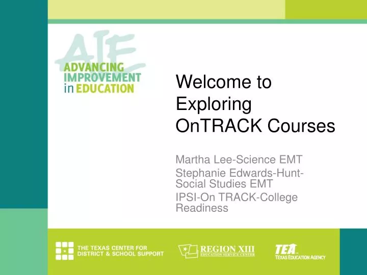 welcome to exploring ontrack courses