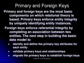 Primary and Foreign Keys