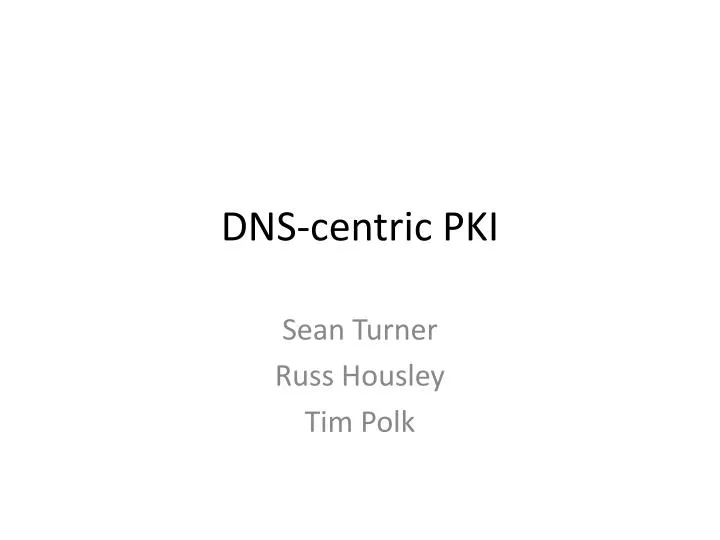 dns centric pki