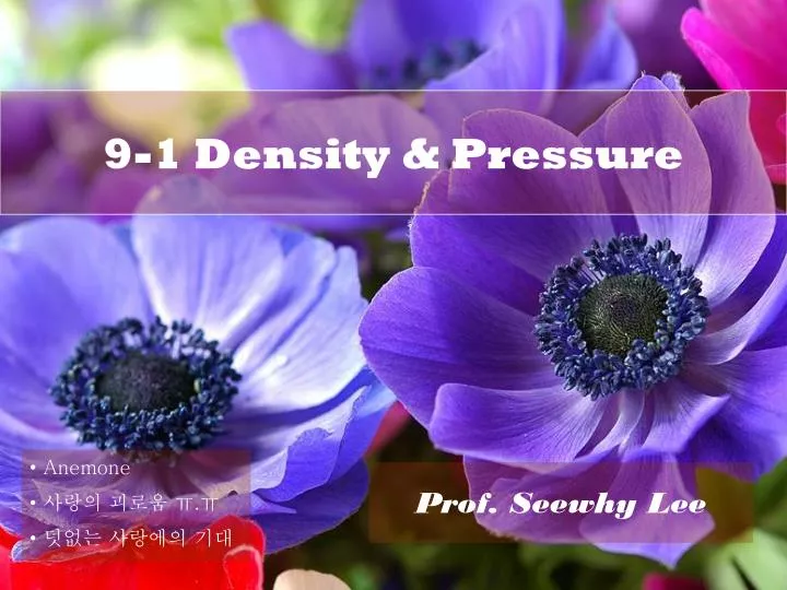 9 1 density pressure