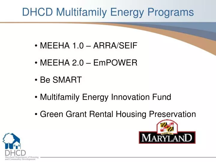 dhcd multifamily energy programs