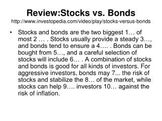 Review:Stocks vs. Bonds investopedia/video/play/stocks-versus-bonds