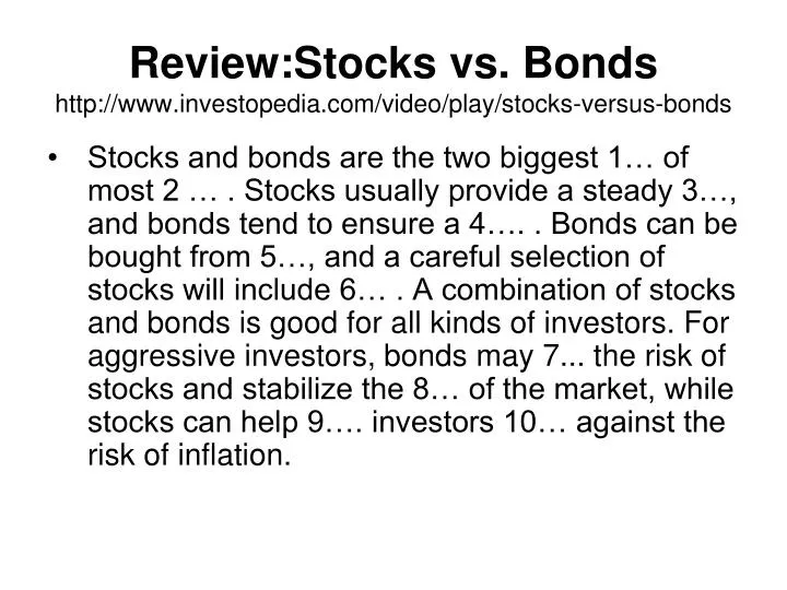review stocks vs bonds http www investopedia com video play stocks versus bonds