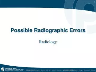Possible Radiographic Errors