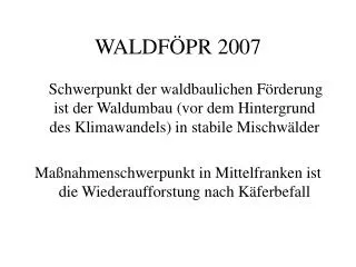 waldf pr 2007