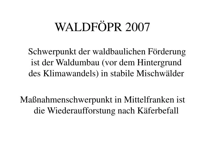waldf pr 2007