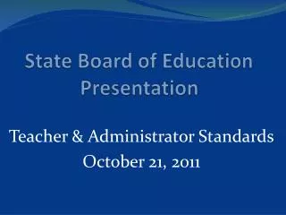 State Board of Education Presentation