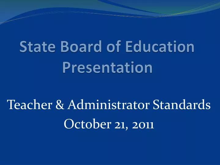 state board of education presentation