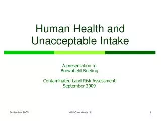 Human Health and Unacceptable Intake