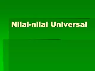 nilai nilai universal