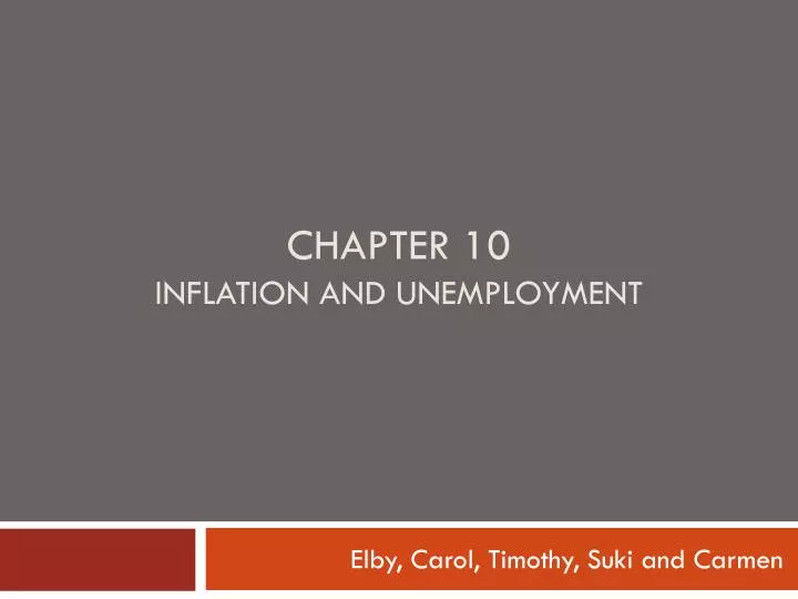 chapter 10 inflation and unemployment