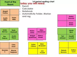 1st period seating chart