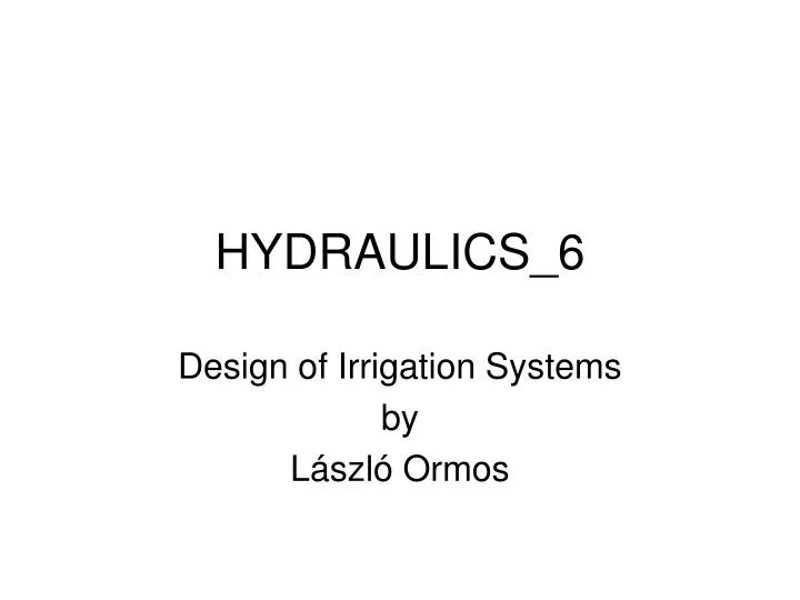 hydraulics 6