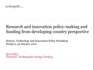 Research and innovation policy-making and funding from developing country perspective