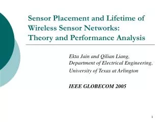Sensor Placement and Lifetime of Wireless Sensor Networks: Theory and Performance Analysis