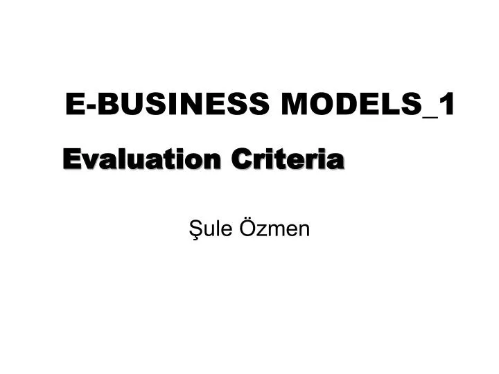 e business models 1