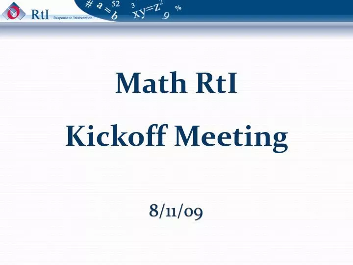 math rti kickoff meeting