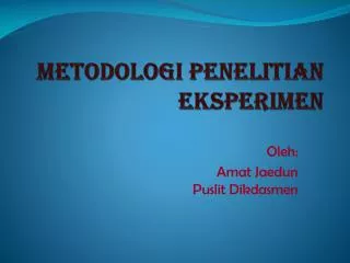 metodologi penelitian eksperimen