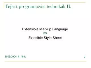 fejlett programoz si technik k ii
