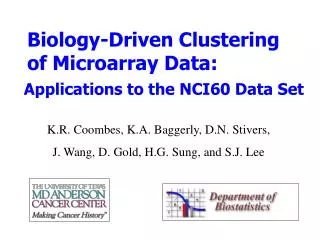 Biology-Driven Clustering of Microarray Data: