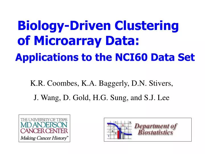 biology driven clustering of microarray data