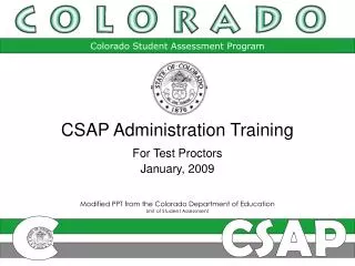 Modified PPT from the Colorado Department of Education Unit of Student Assessment