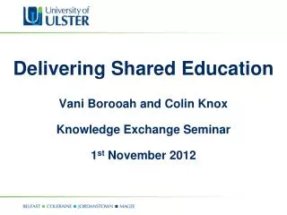 Delivering Shared Education