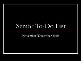 Senior To-Do List