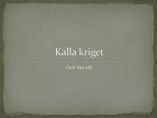 kalla kriget