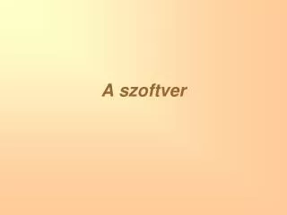 a szoftver
