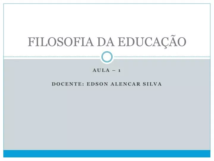 filosofia da educa o