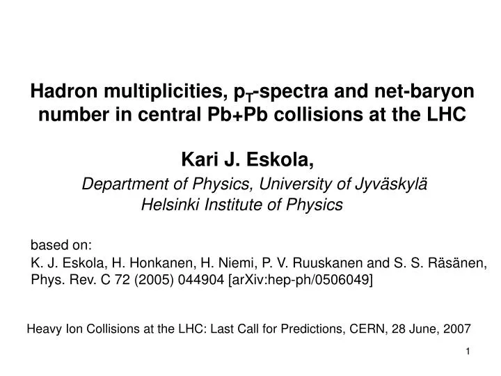 hadron multiplicities p t spectra and net baryon number in central pb pb collisions at the lhc