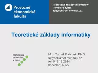 teoretick z klady informatiky