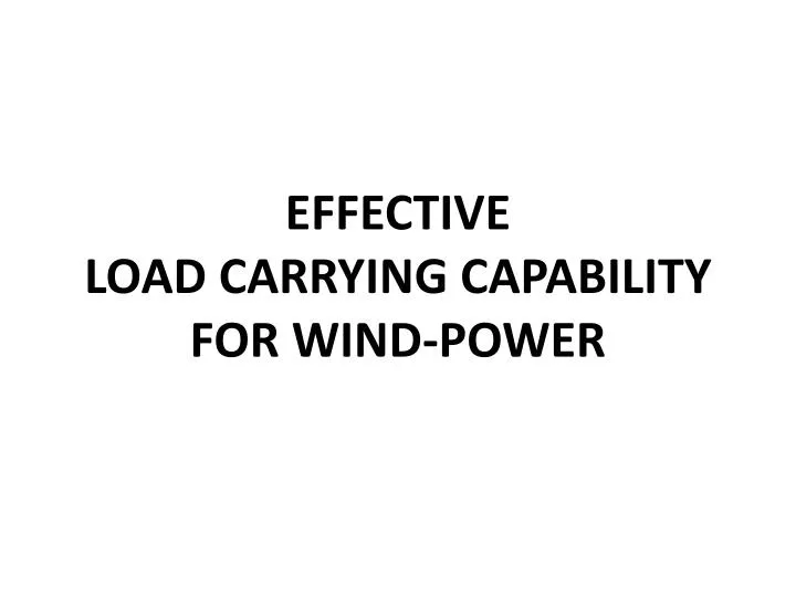 effective load carrying capability for wind power