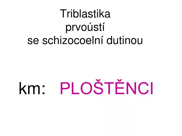 triblastika prvo st se schizocoeln dutinou