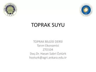 toprak suyu