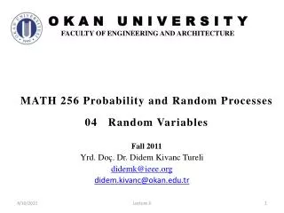 MATH 256 Probability and Random Processes