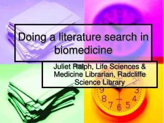 Doing a literature search in biomedicine