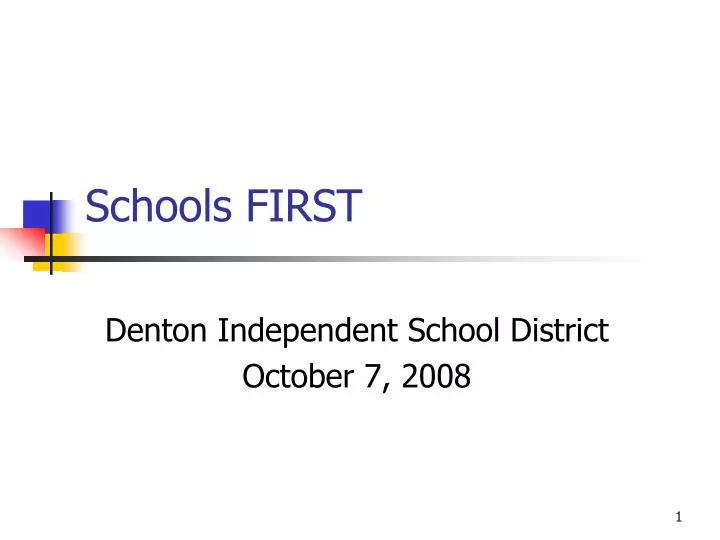 schools first