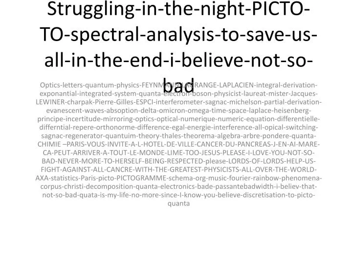 struggling in the night picto to spectral analysis to save us all in the end i believe not so bad