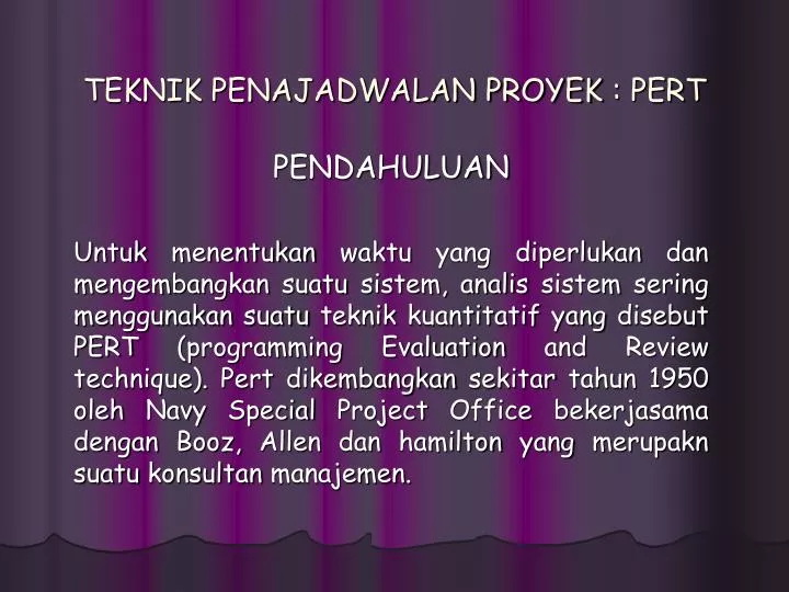 teknik penajadwalan proyek pert