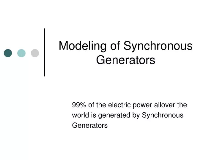 modeling of synchronous generators