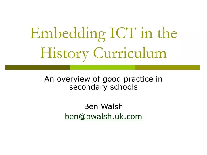 embedding ict in the history curriculum