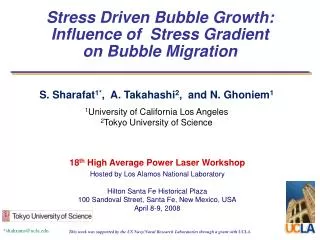 S. Sharafat 1* , A. Takahashi 2 , and N. Ghoniem 1 1 University of California Los Angeles